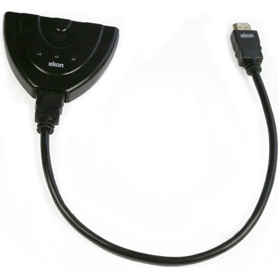 Splitter HDMI manuale Ekon, 3 ingressi, 1 uscita, colore ner